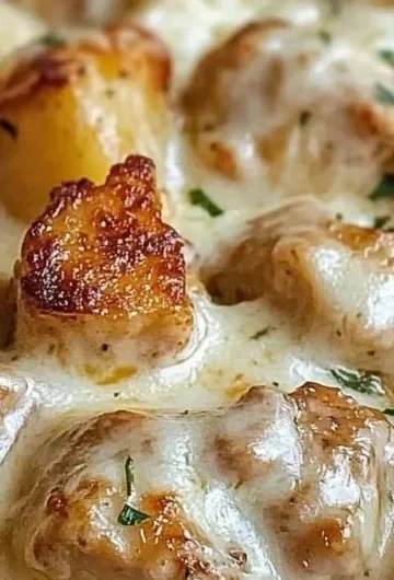 Delicious Garlic Parmesan Chicken and Potatoes prepared in a crockpot.