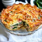 Ham Spinach Quiche with Hashbrown Crust