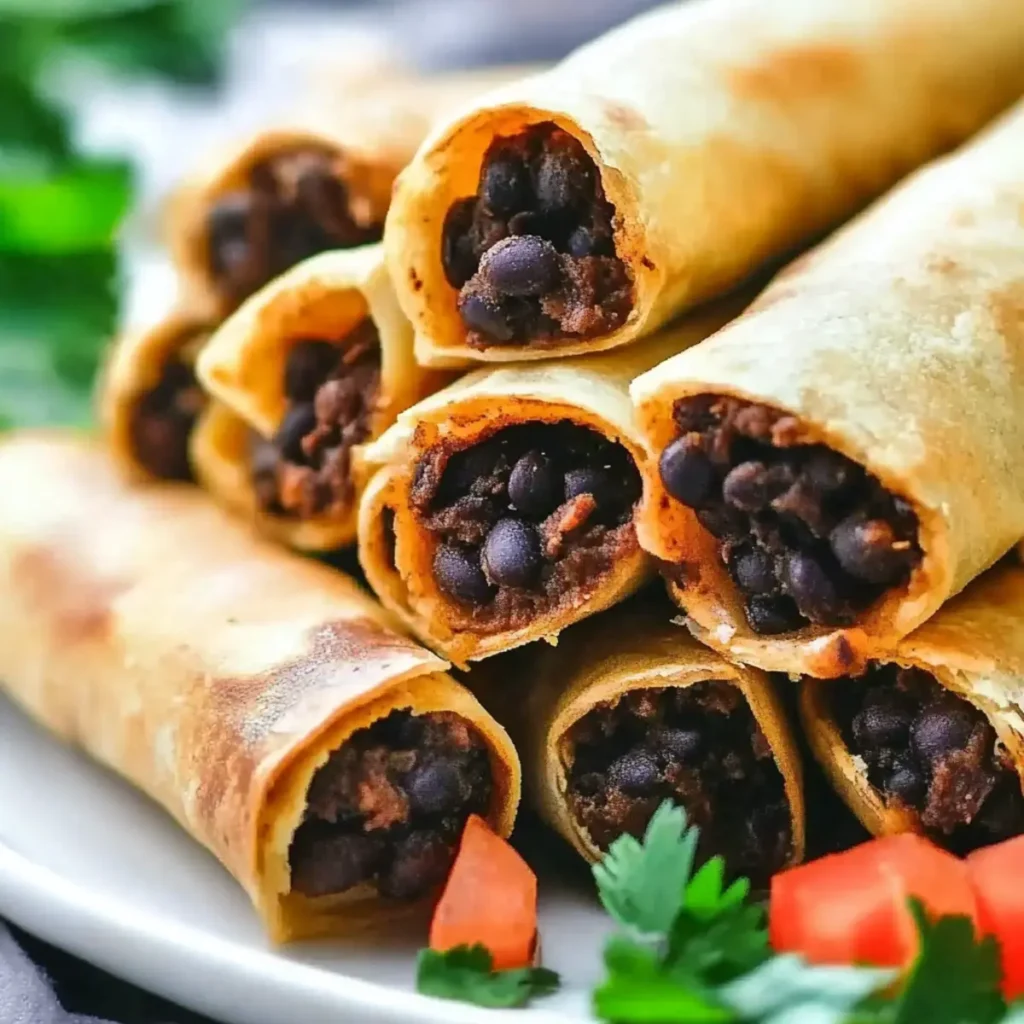 Baked Black Bean Taquitos