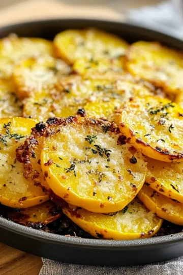 Whip Up a Quick and Cheesy 🧀 Parmesan Baked Yellow Squash! 😋