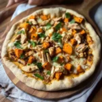 Sourdough Discard Skillet Pizza with Barbecue Chicken and Sweet Potato