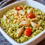 Pesto Rice with Chicken, Tomatoes and Pine Nuts