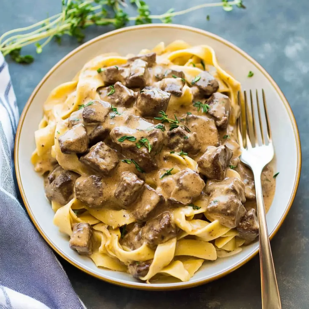 Slow Cooker Beef Stroganoff