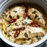 Slow Cooker Lemon Herb Chicken and Rice