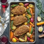 Sheet Pan Maple Pecan Crusted Chicken & Roasted Vegetables