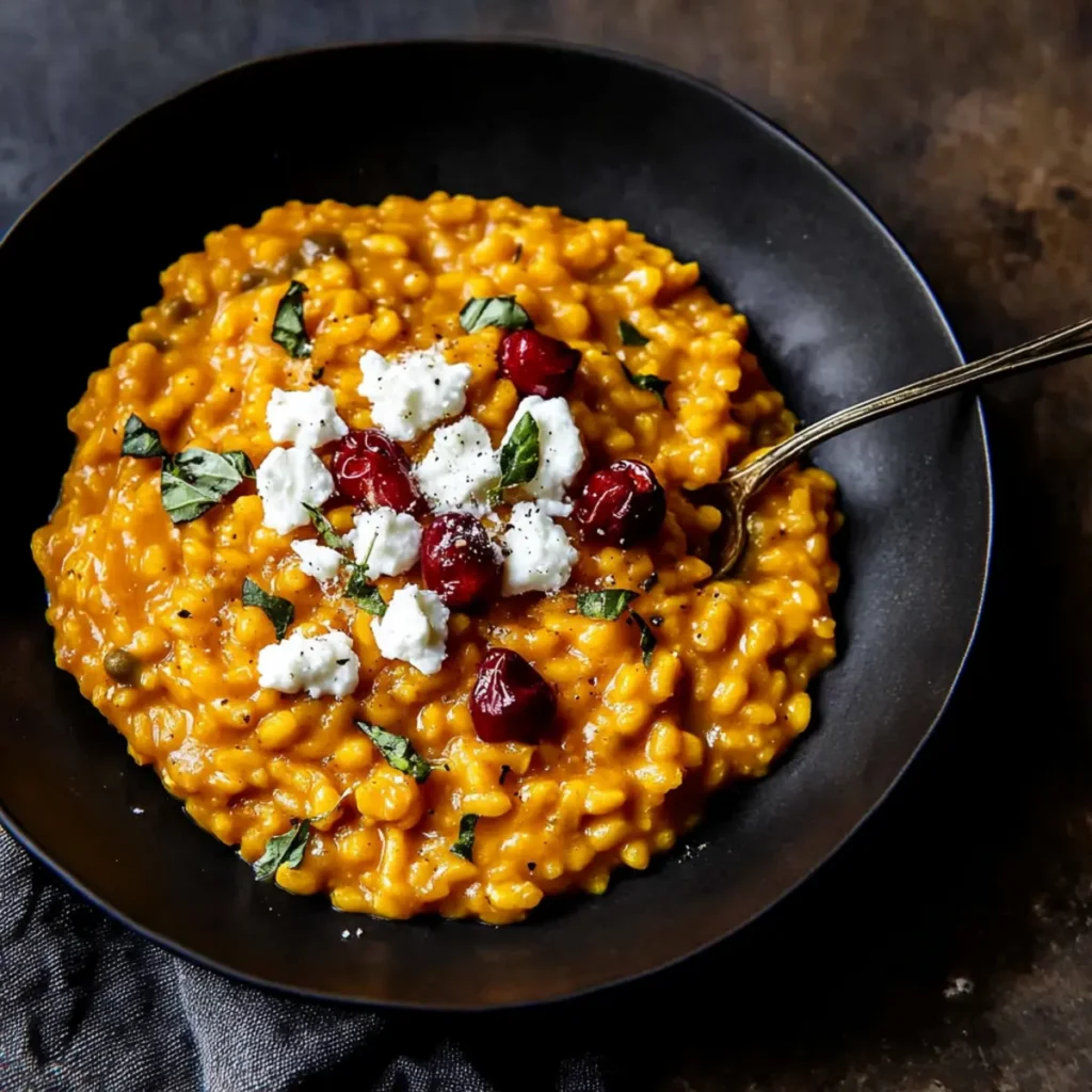 Pumpkin Risotto with Goat Cheese