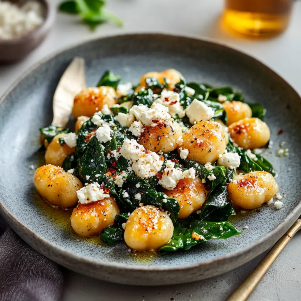 Creamy Gnocchi with Spinach and Feta Recipe | Healthy Dinner Inspiration