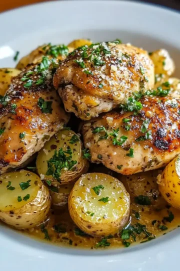 Easy Garlic Parmesan Crockpot Chicken & Potatoes Recipe