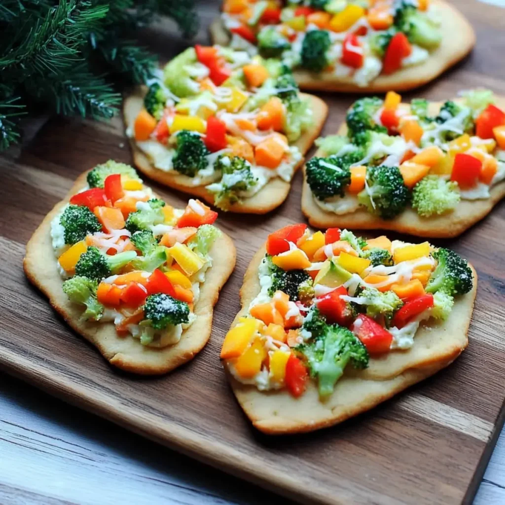 Christmas Tree Cold Veggie Pizza - A Gouda Life