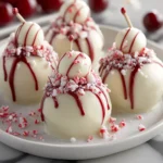 No bake cherry bombs with peppermint schnapps and white chocolate